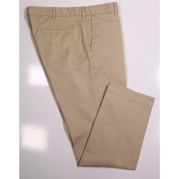 Spoke Sharps Build B Khaki Tan Flat Front Smart Chino Trousers 35x28 - Picture 1 of 8